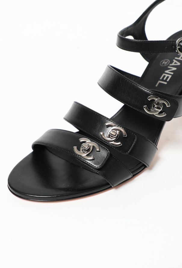 Chanel cc turnlock sandals sales