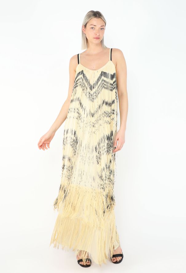 Chevron Fringed Maxi Dress - 1