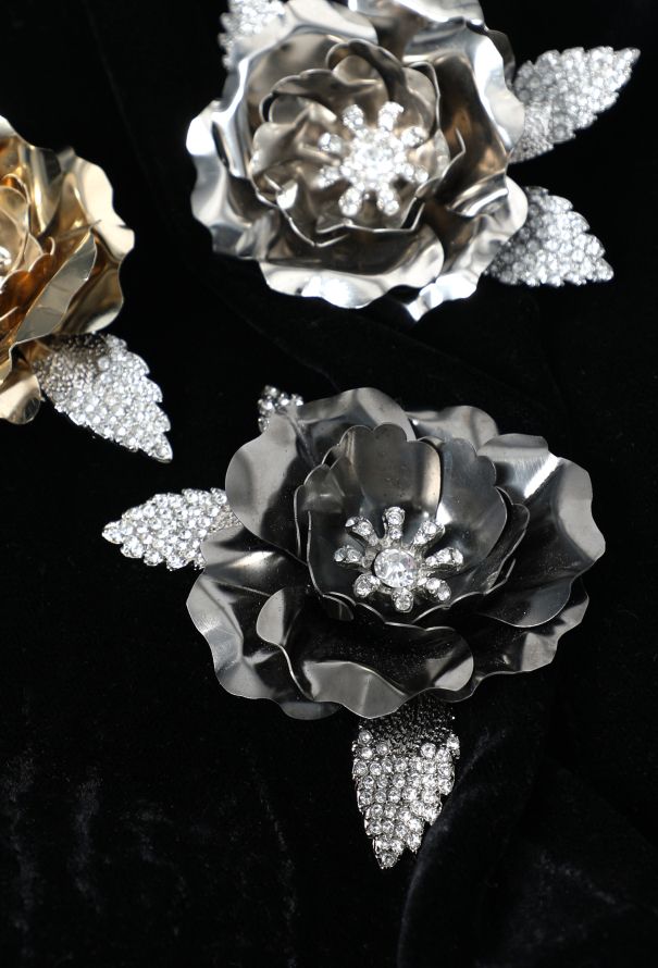 Azzaro Vintage 3-piece Strass Floral Brooches - 3