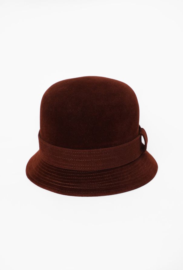 Hermès Burgundy Felted Cloche Hat - 4