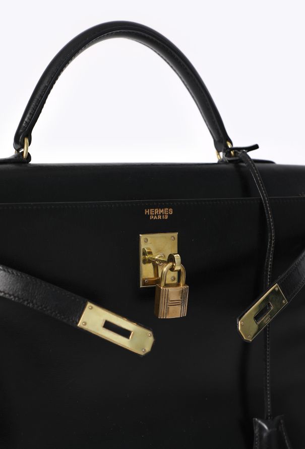 Hermès Vintage Black Box Kelly Retourné 32 - 13