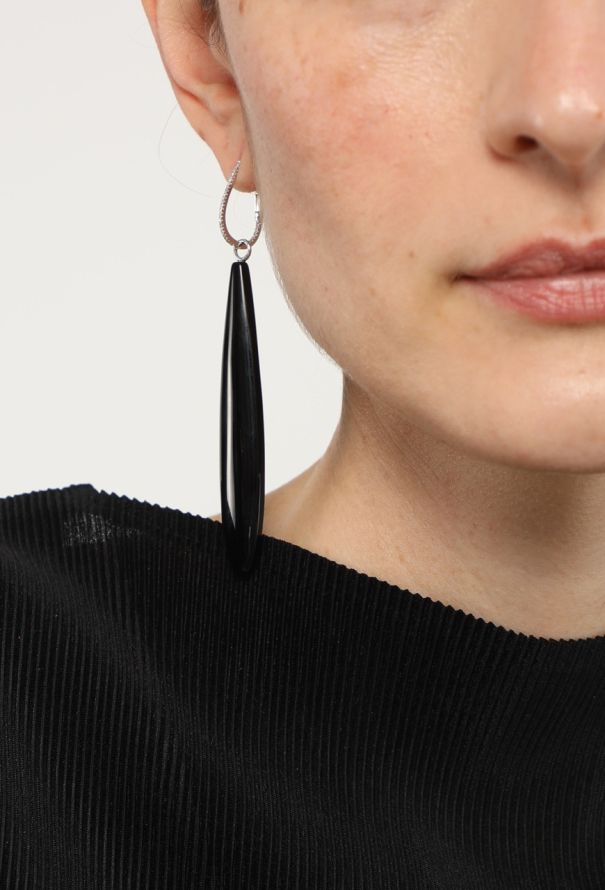 Vintage Fine Jewelry 18k White Gold, Diamond & Onyx Earrings - 5 Vintage Fine Jewelry 18k White Gold, Diamond & Onyx Earrings - 5