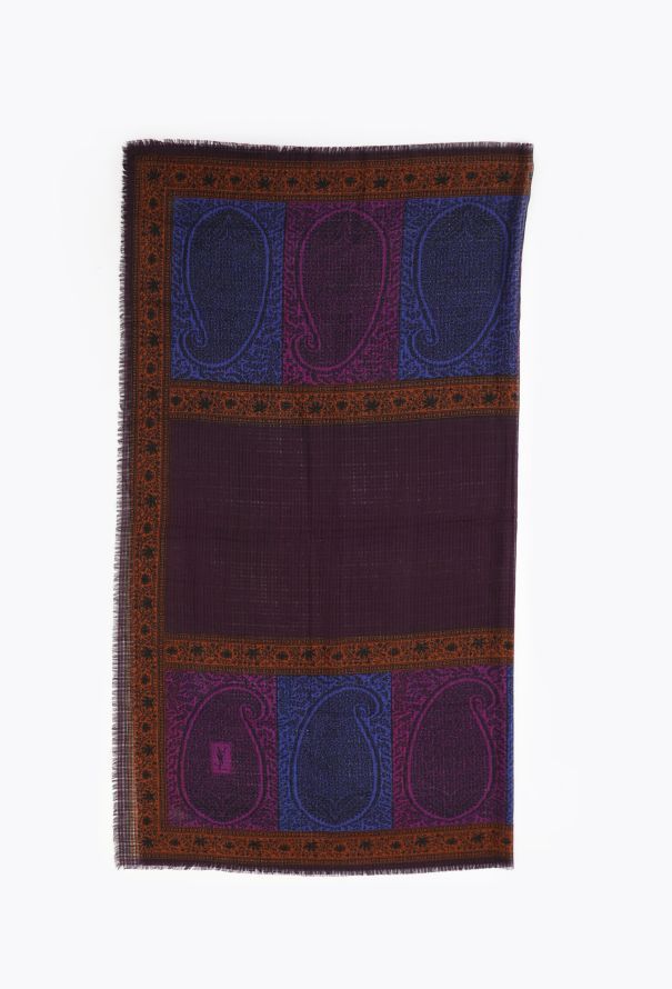 Saint Laurent Vintage Fringed Paisley Scarf - 2 Saint Laurent Vintage Fringed Paisley Scarf - 2