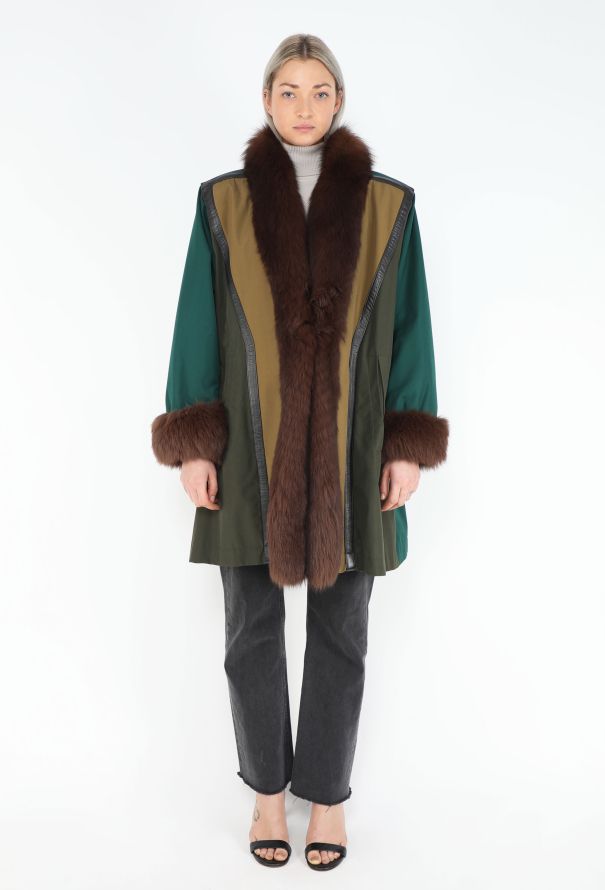 Saint Laurent '80s Tonal Shearling Coat-Lined Fur Coat - 1