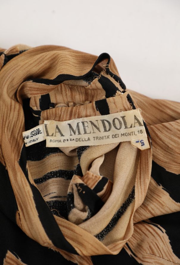 '70s Tiger Printed Overlay Dress - 8