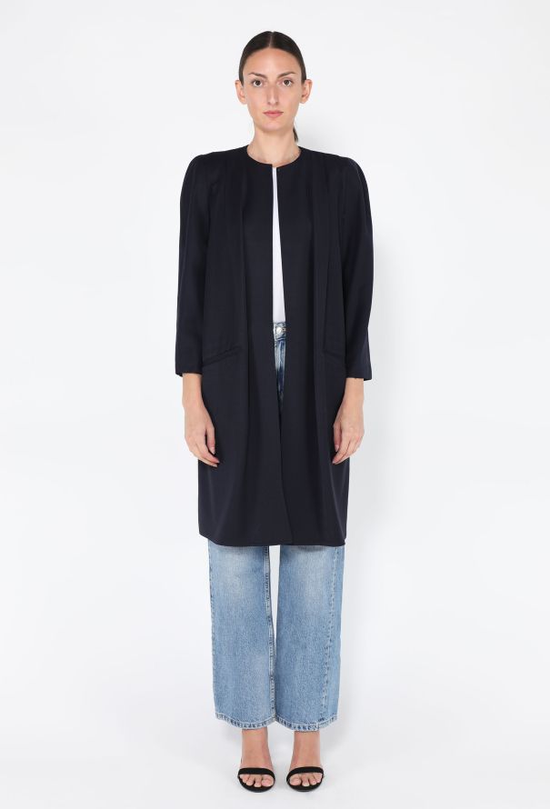 Valentino Pleated Front Wool Coat, 1990s - 4