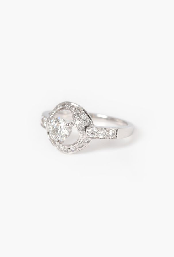 Mellerio 18k White Gold & Diamond Reine de Coeur Ring - 3 Mellerio 18k White Gold & Diamond Reine de Coeur Ring - 3