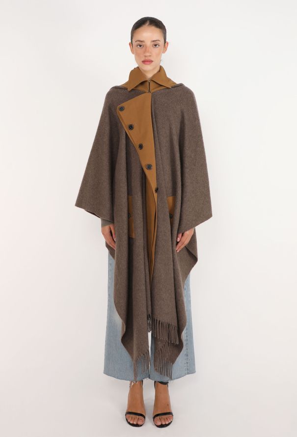 Jean Paul Gaultier Cashmere Fringe Shawl Cape, Early 2000s - 1