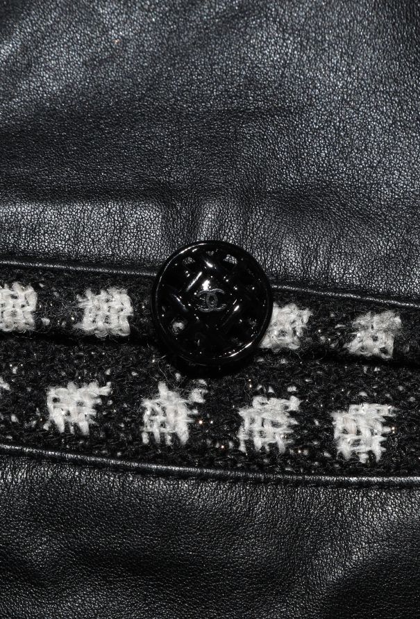 Chanel '90s Lamé Tweed Leather Jacket - 6 Chanel '90s Lamé Tweed Leather Jacket - 6