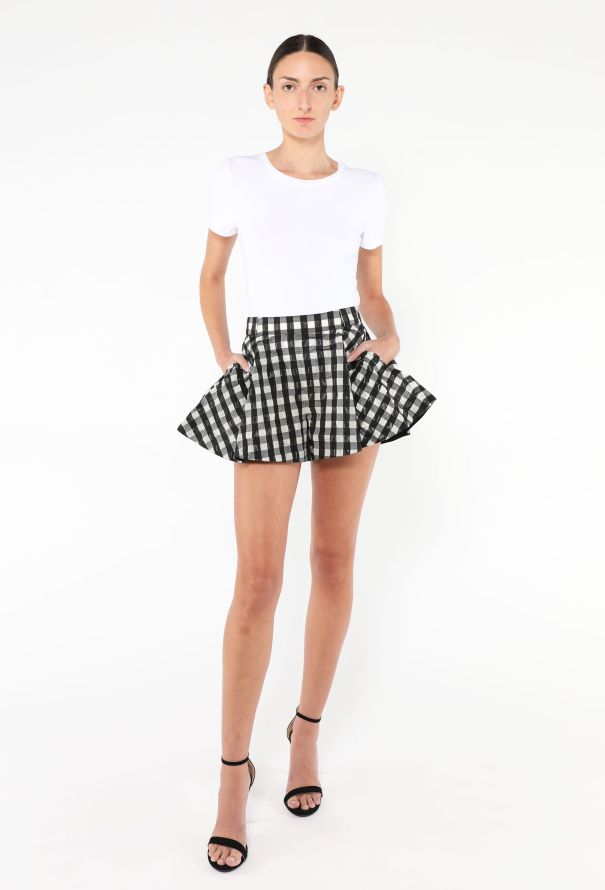 Alaïa F/W 2022 Fluted Gingham Skirt - 1