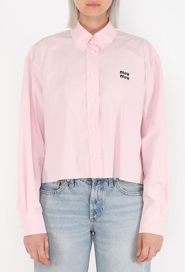 Miu Miu Hybrid Logo Cropped Shirt, 2025 - 2