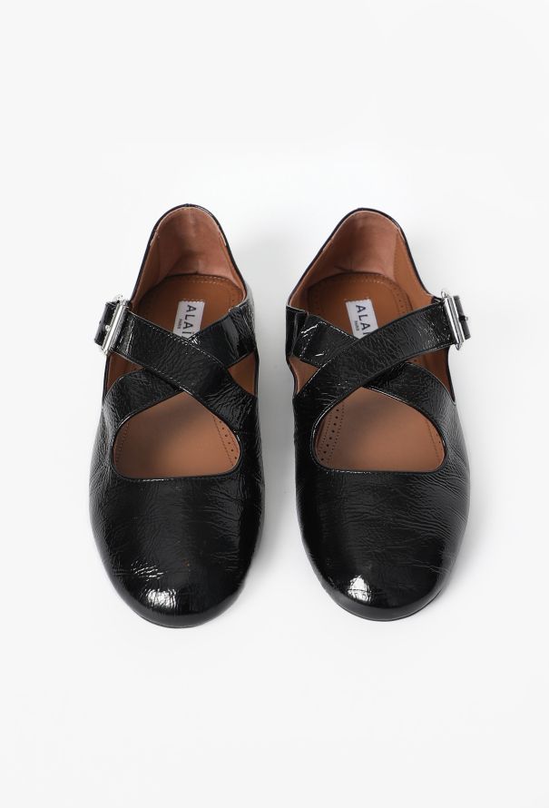 Alaïa 2024 Patent Crossover Ballerinas - 2