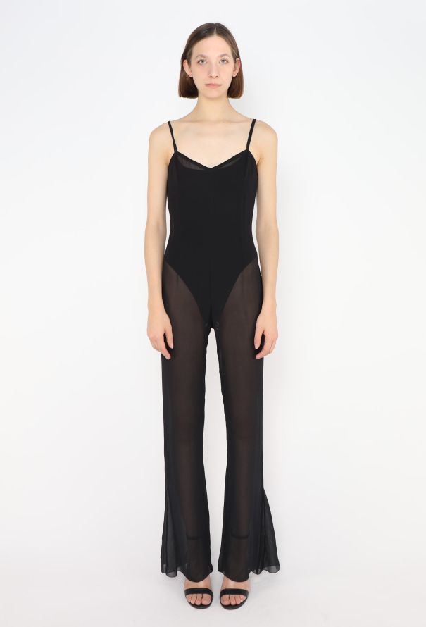 Chanel 2002 Flared Georgette Jumpsuit - 1 Chanel 2002 Flared Georgette Jumpsuit - 1