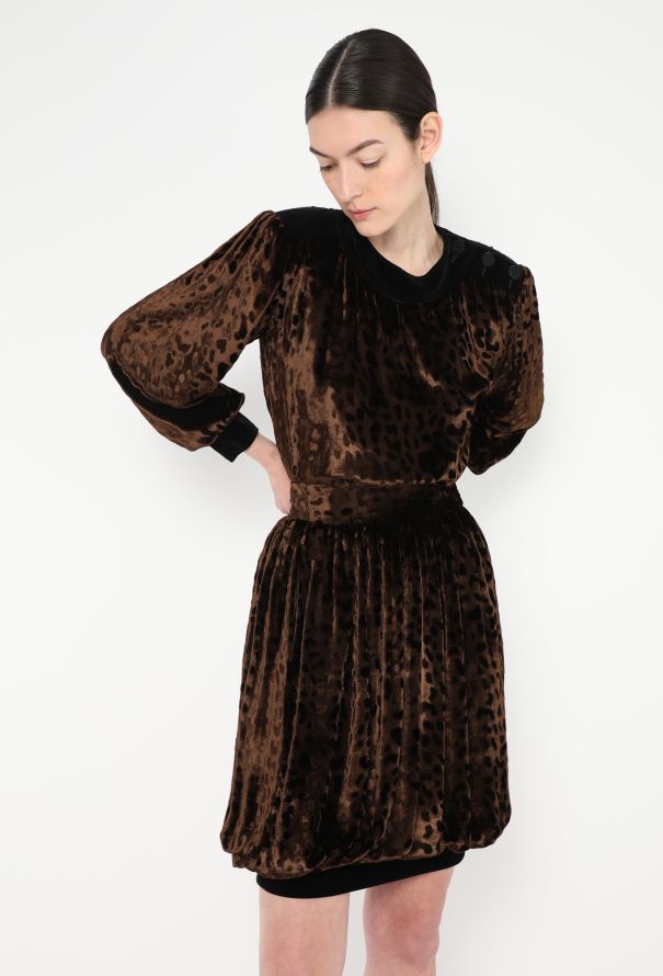 Saint Laurent F/W 1986 Embossed Velvet Ensemble - 1