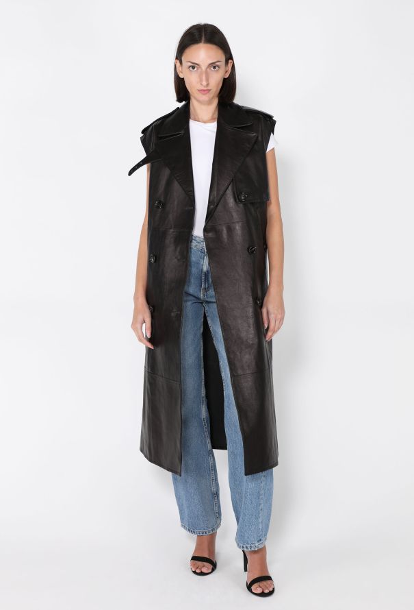 Bottega Veneta Leather Trench Vest, 2019 - 4