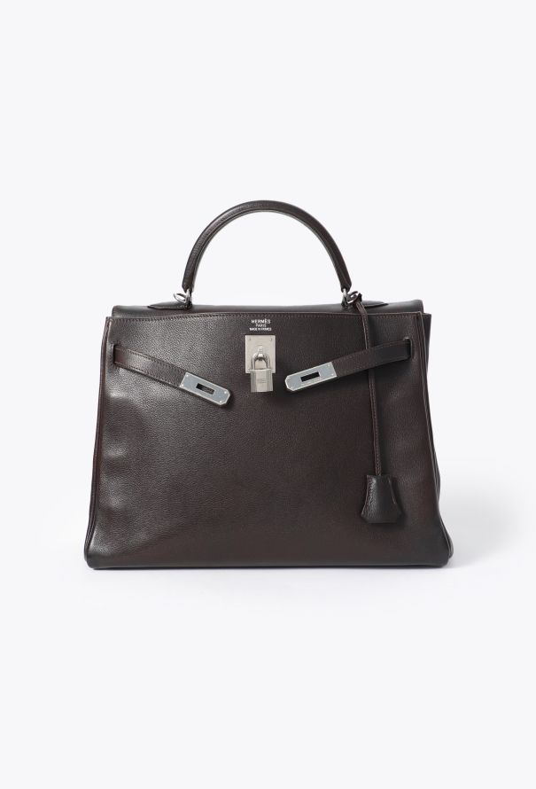 Hermès Evergrain Ébène Kelly Retourné 35 - 4