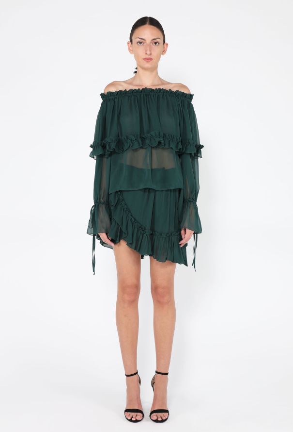 Saint Laurent Silk Ruffled Ensemble, Resort 2025 - 4