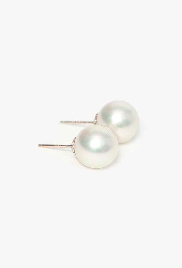 Modern Fine Jewelry 18K White Gold & Pearl Stud Earrings - 3