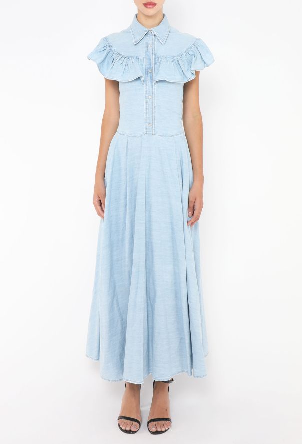 Miu Miu Denim Smock Maxi Dress - 3 Miu Miu Denim Smock Maxi Dress - 3