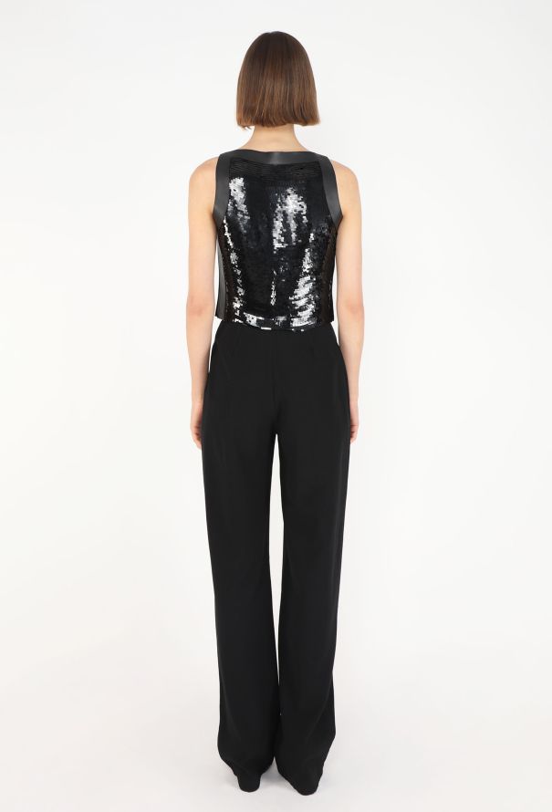 Gucci Tom Ford 1999 Sequin Leather Trim Top - 6