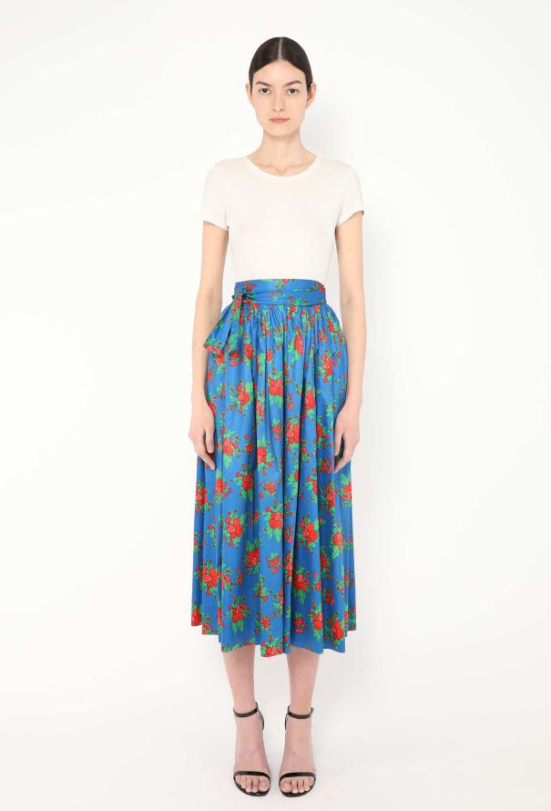 Saint Laurent S/S 1977 Floral Peasant Skirt - 1