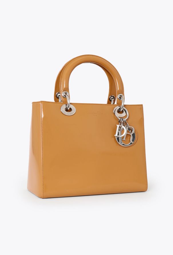 Dior Camel Patent Medium Lady Dior - 3