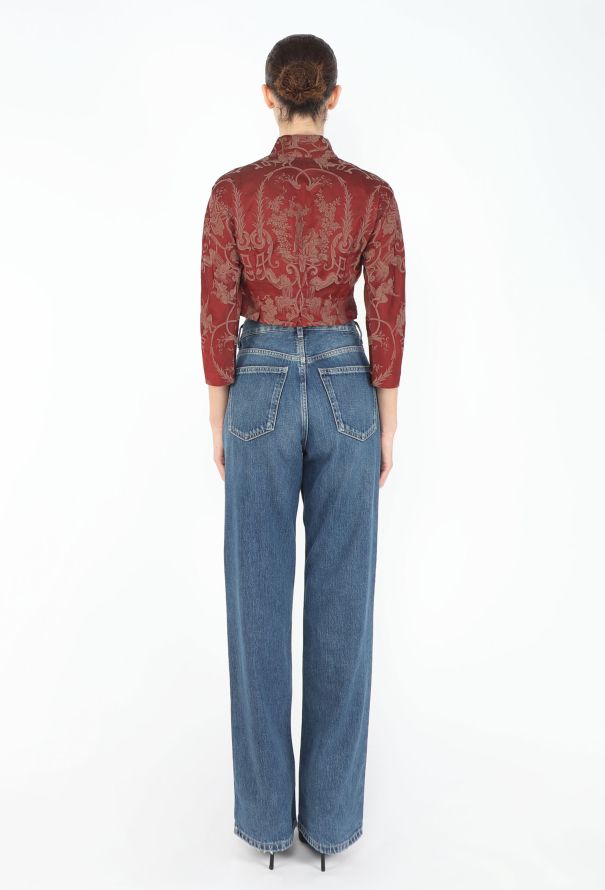 Romeo Gigli Callaghan 1988 Silk Damask Blouse - 3