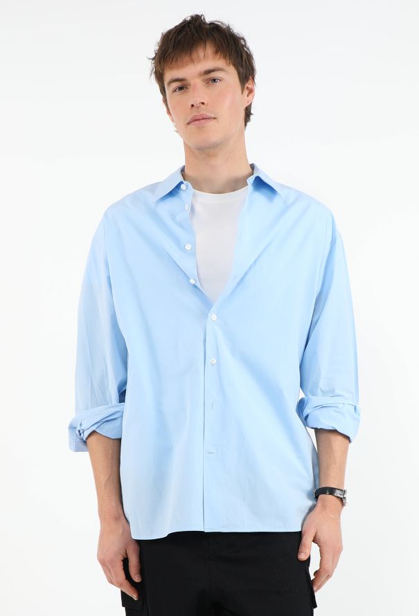 The Row Classic Blue Poplin Shirt - 3