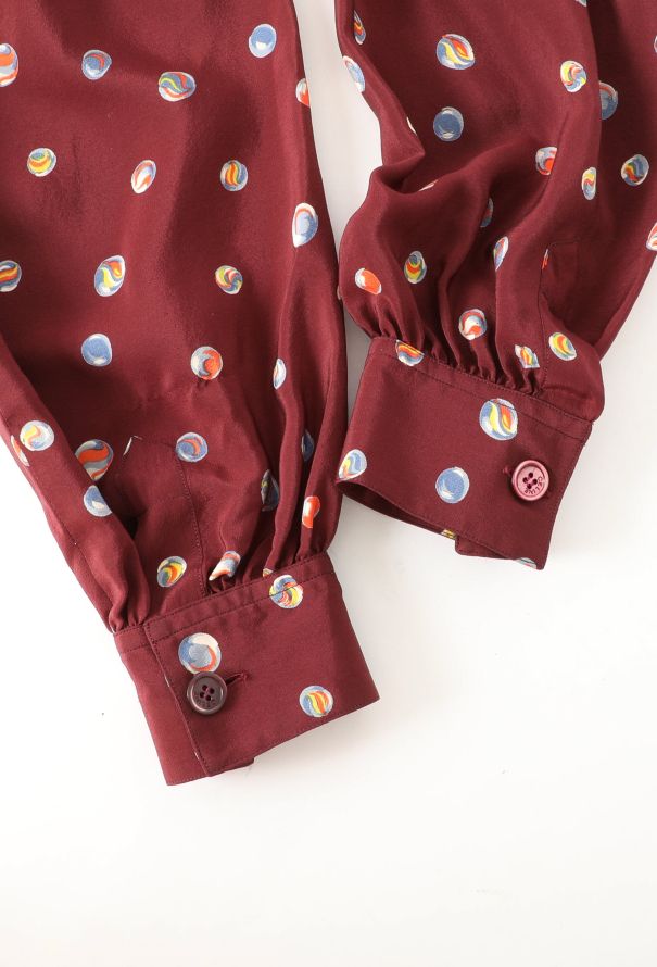 Céline 80s Marble Print Lavallière Dress - 11 Céline 80s Marble Print Lavallière Dress - 11