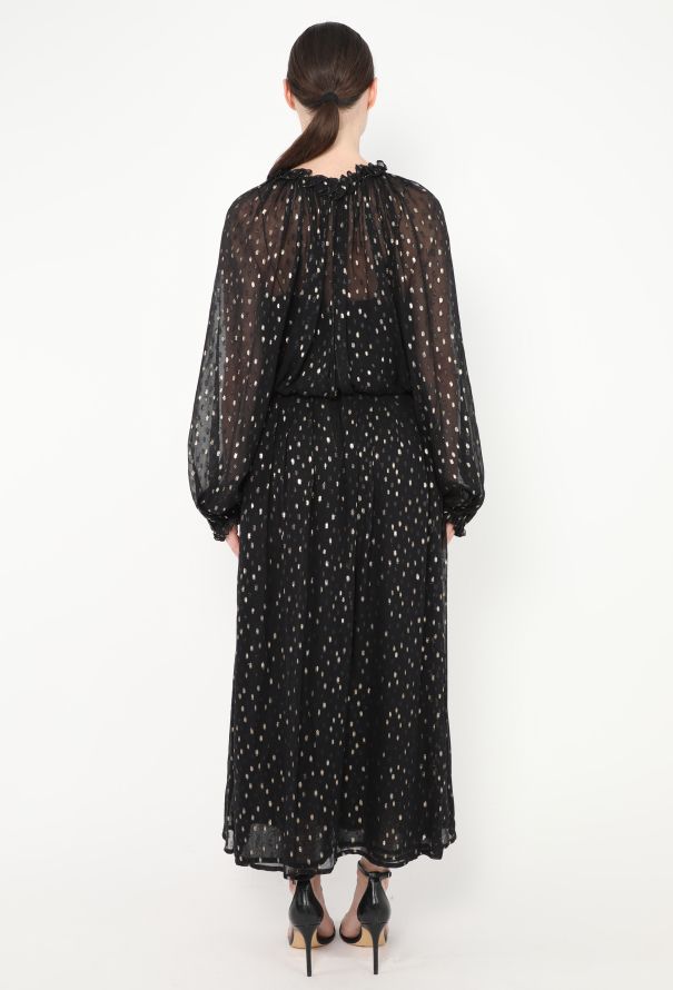 Oscar De La Renta Vintage Ruffled Lamé Chiffon Dress - 4 Oscar De La Renta Vintage Ruffled Lamé Chiffon Dress - 4
