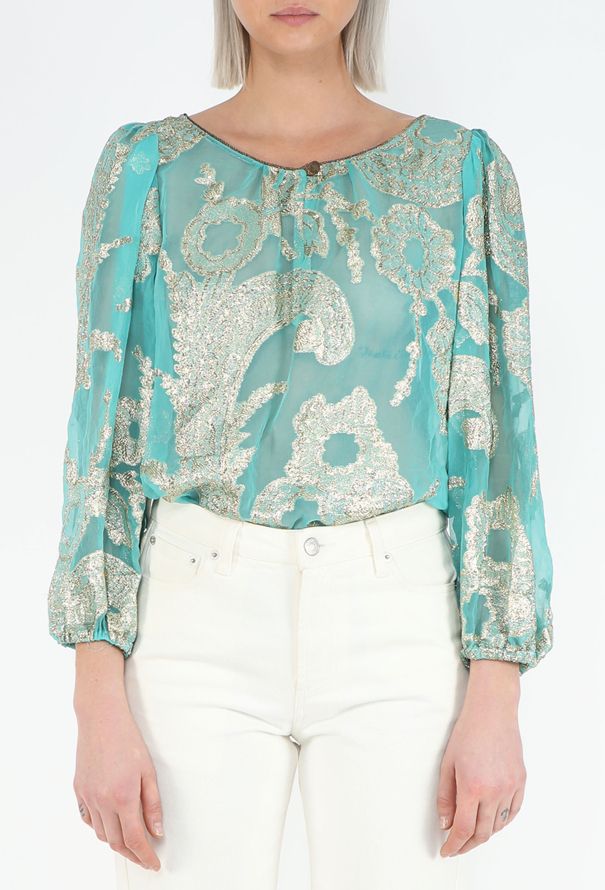 Saint Laurent COLLECTOR F/W 1976 Russian Lamé Blouse - 1