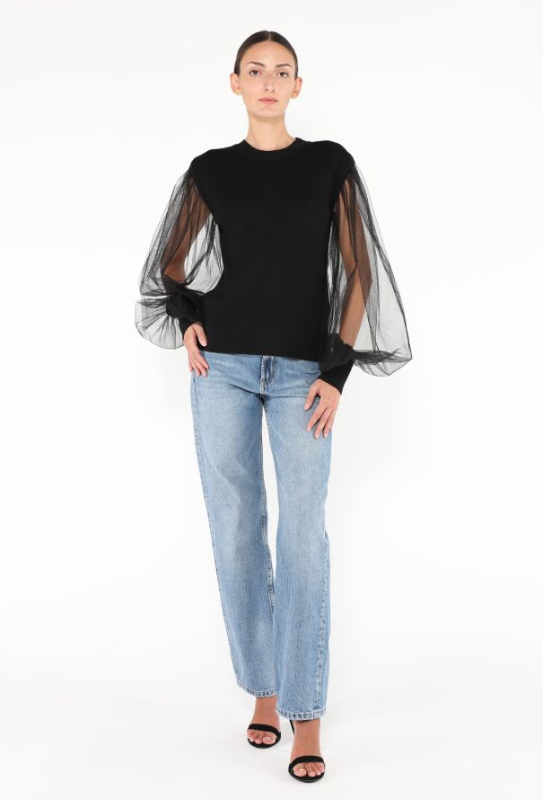 Schiaparelli 2023 Tulle Sleeved Sweater - 2