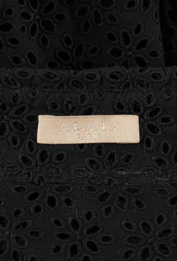 Alaïa Eyelet Lace Peplum Blouse - 5