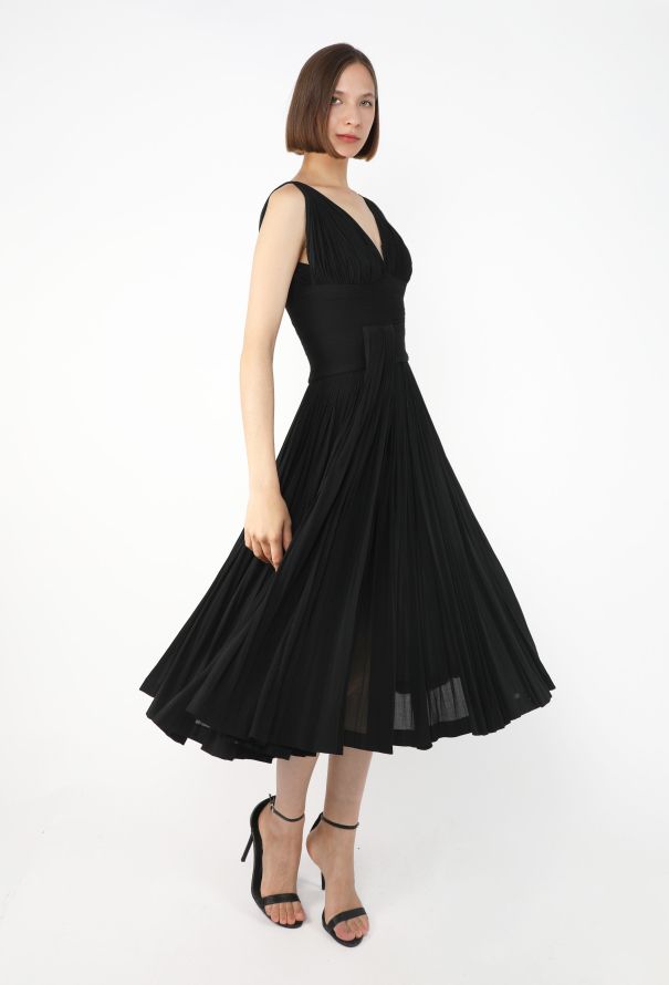 Madame Grès Couture Pleated Silk Dress, 1950s - 2