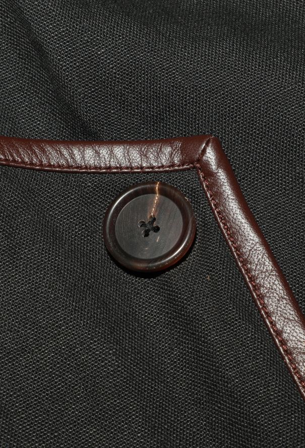 Céline S/S 2018 Leather Trim Linen Kaftan - 8 Céline S/S 2018 Leather Trim Linen Kaftan - 8