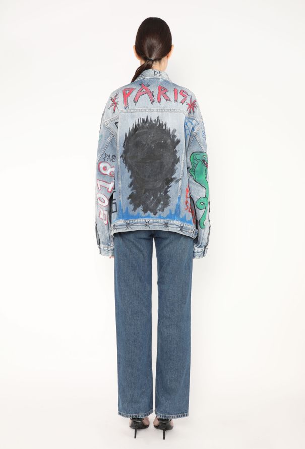Balenciaga denim jacket graffiti outlet