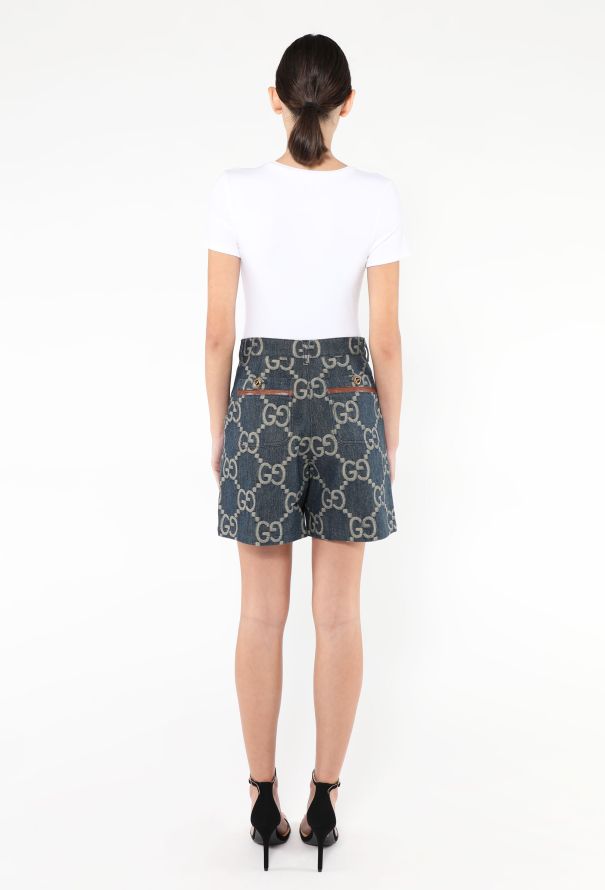 Gucci Resort 2022 Monogram Denim Shorts - 5