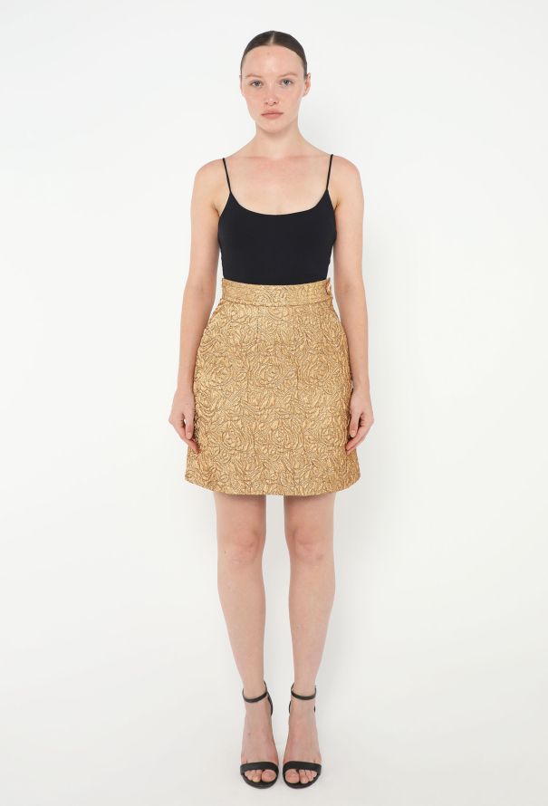 Saint Laurent 1992 Floral Brocade Skirt - 1