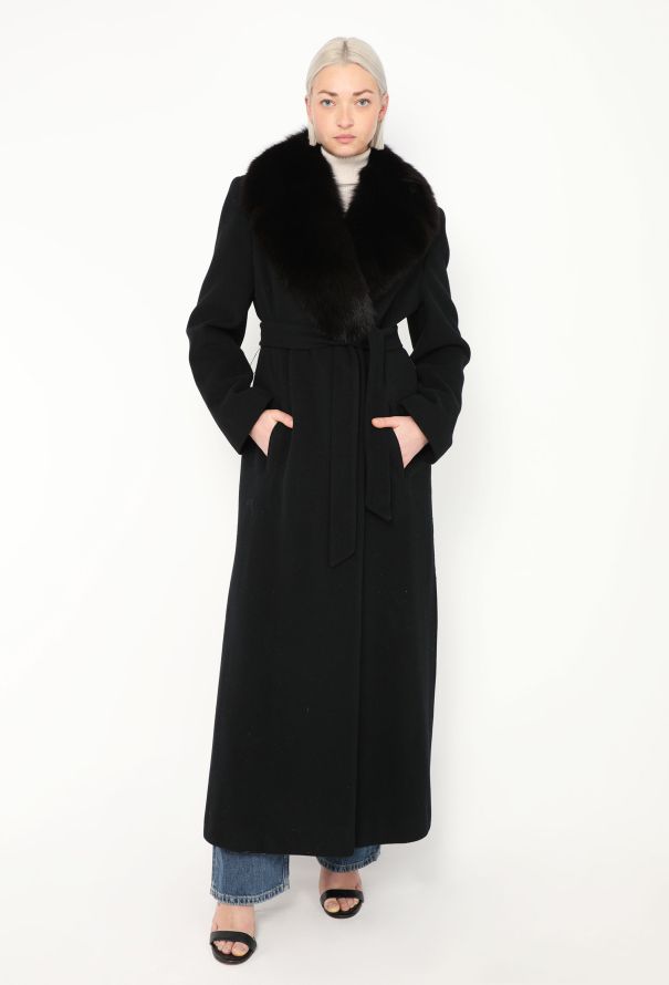 Jean Paul Gaultier Early '90s Belted Fox Fur Trim Coat - 2