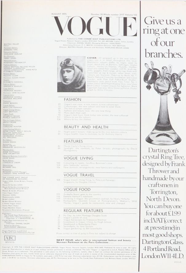 VOGUE UK 1975 August & September Issue Trio - 6