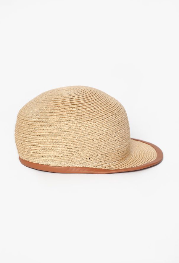 Hermès Leather Trim Straw Cap - 4