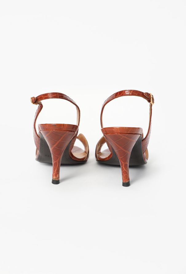 Hermès Vintage Alligator Slingback Sandals - 4