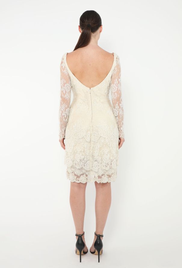 STUNNING Hand-Beaded Chantilly Bridal Dress - 4