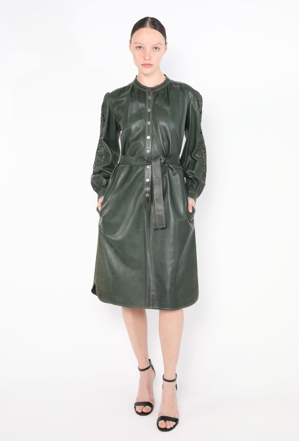 Jean Muir '70s Belted Leather Dress | Authentic & Vintage