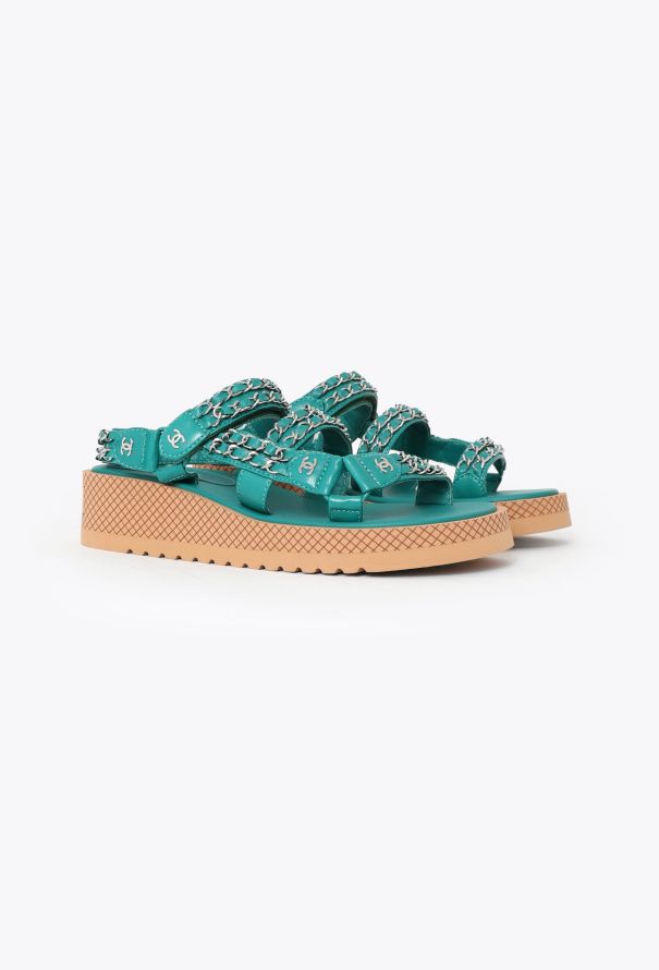 Chanel 2019 Chainlink Lambskin Dad Sandals - 3 Chanel 2019 Chainlink Lambskin Dad Sandals - 3
