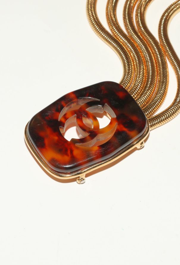 Chanel 1997 Tortoiseshell 'CC' Tubogas Belt - 4