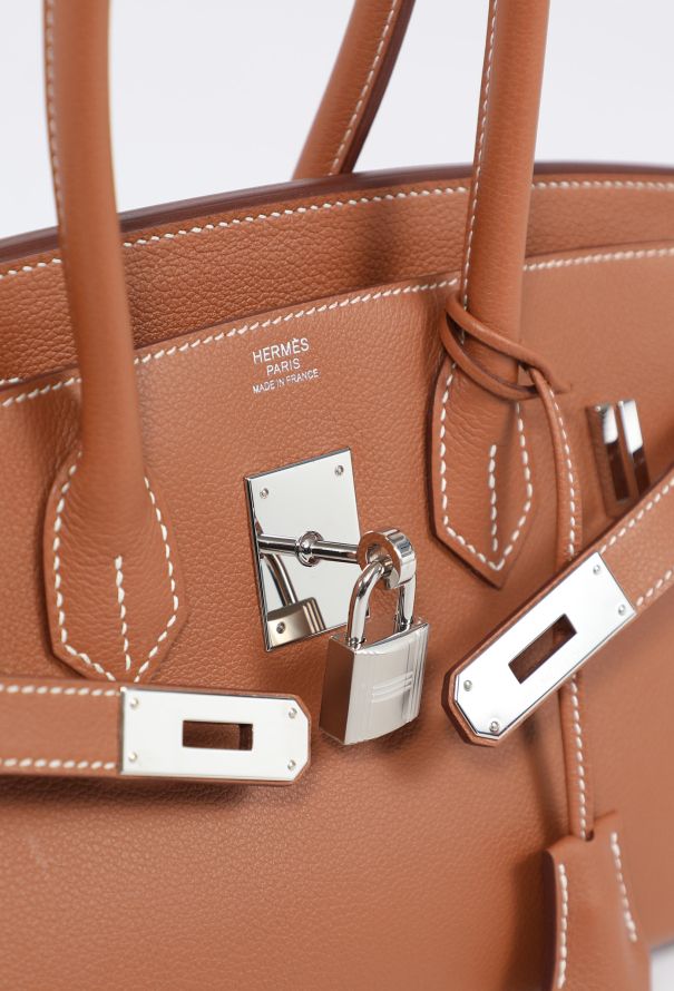 Hermès Exceptional Gold Evercolor Shoulder Birkin 30 - 3