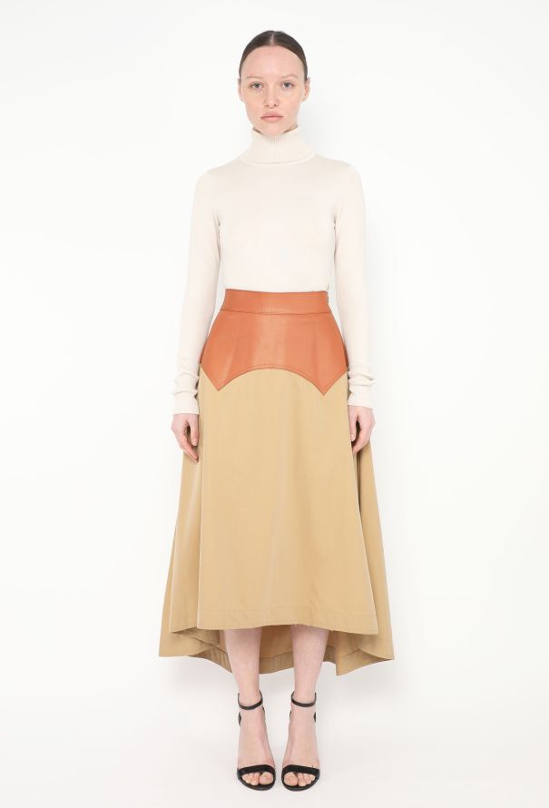 Loewe 2021 Leather Obi Twill Skirt - 1