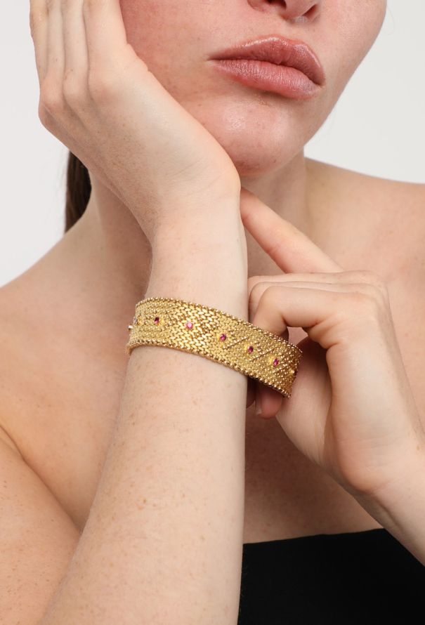 Vintage Fine Jewelry 18k Yellow Gold Bracelet & Rubies - 2 Vintage Fine Jewelry 18k Yellow Gold Bracelet & Rubies - 2