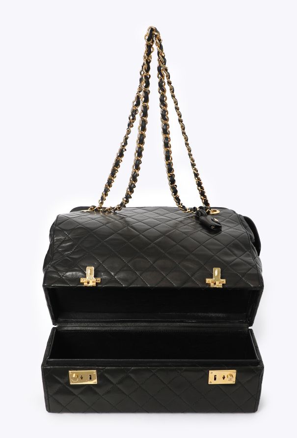 Chanel Vintage Quilted Vanity Case Tote Bag - 5